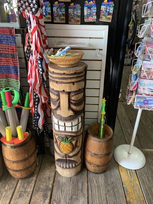 Just a very small tidbit of the decor..love the tiki!  There is so much more to the store than this photo...but the tiki is cool!