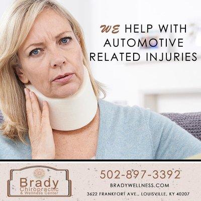 Auto accident treatment Louisville KY. Brady Chiropractic & Wellness Center, call: https://www.bradywellness.com/