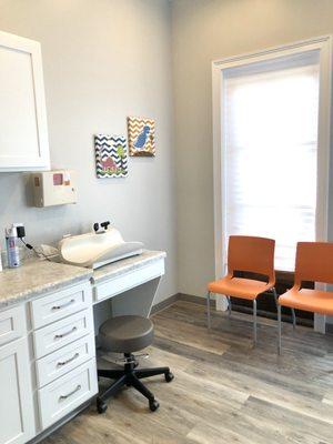 Spacious exam rooms, separate sick and well rooms.