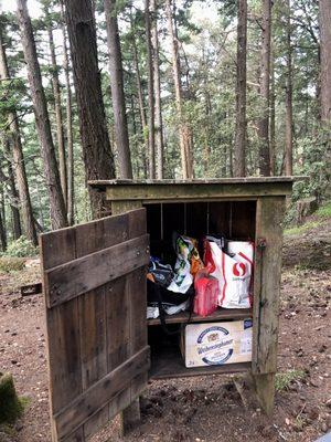 Storage cabinet at each campsite