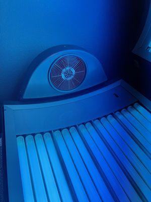 Fan for the tanning bed