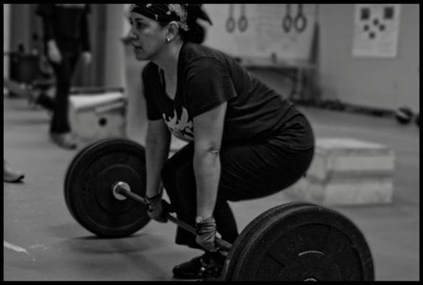 Diane getting her deadlift on.  She set a personal record that day