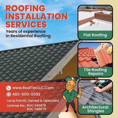 Flat Roofs, Tile Roofing Repairs, Architectural Shingles