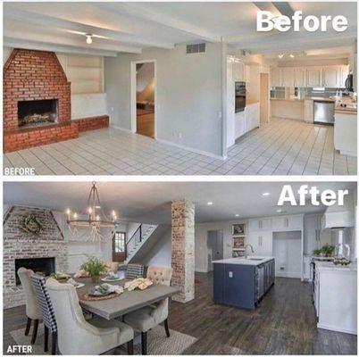 Before and after home Remodeling