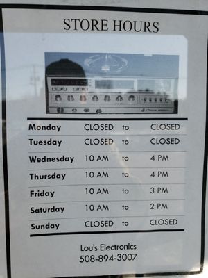 Store hours.