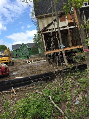 A house being moved on Martin Street May 2018.