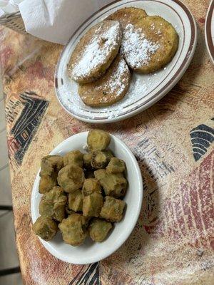 Fried okra and fried eggplant