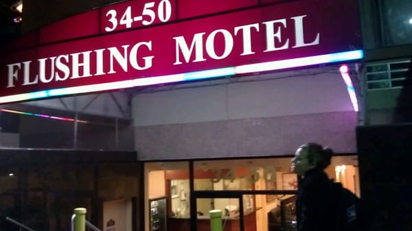 Main entrance to Flushing Motel