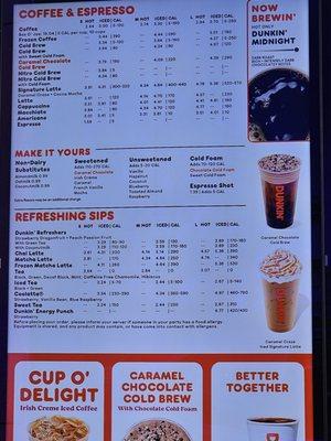 Drive-thru Menu 03/19/2023