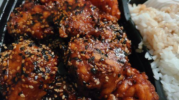 Sesame chicken breast platter