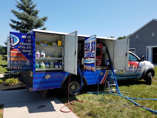 FRESH START CARPET CLEANING Our system is powered by a truck-mounted steam extractor that remains OUTSIDE of your home throug...