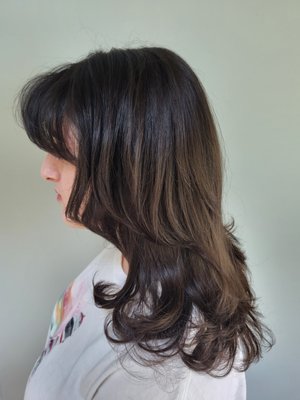 Cute and Style on Rich Brown Hair