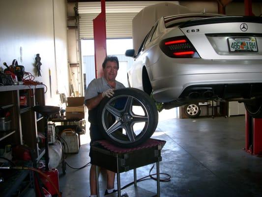 Gordie working on C-63 hot rod