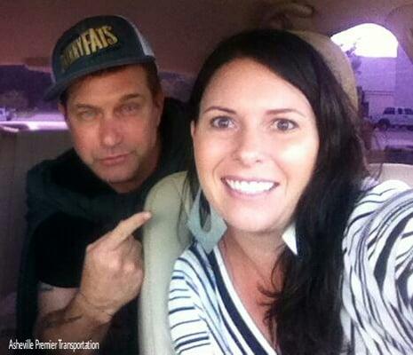 Asheville Premier Transportation drives Stephen Baldwin around town!