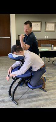 Corporate Chair Massage. Great treat for your employees!