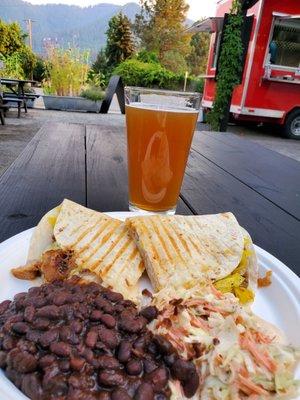 Cubano quesadillo and Boneyard Rpm IPA