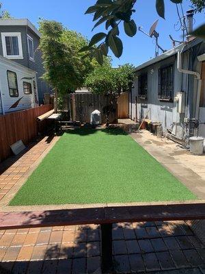 Turf grass and pavers