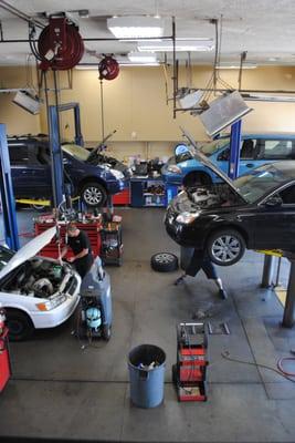 Six bay garage view from overhead