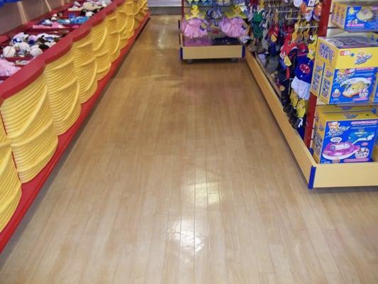 High Gloss Hardwood Floors in Retail Store