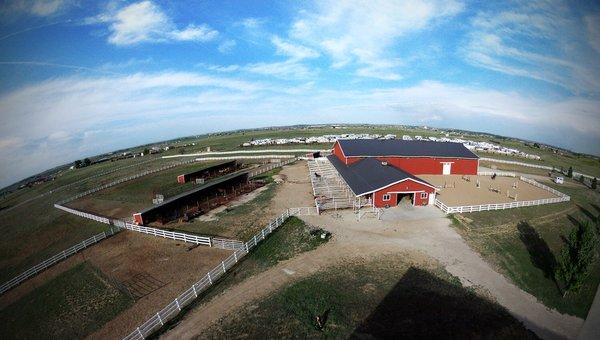 Arial view of the barn