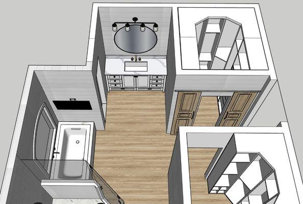 Master bathroom remodel and sketch!