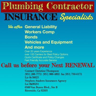 Plumbing contractors Insurance