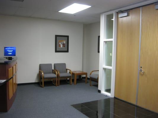 Seating in the reception area.