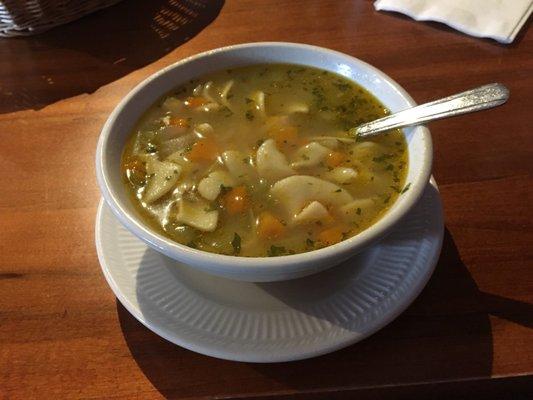 Bowl of chicken noodle soup, was really tasty