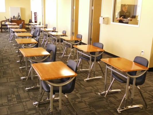 Student desks.