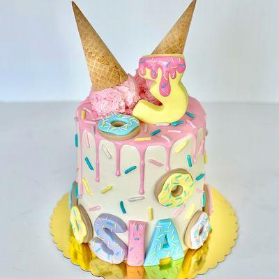 Ice Cream & Donut Cake