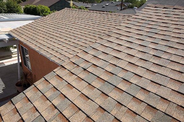 High profile asphalt shingle roofing installation in the "Northtown" neighborhood of Long Beach, California