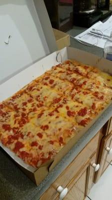 1 tray of cheese pizza