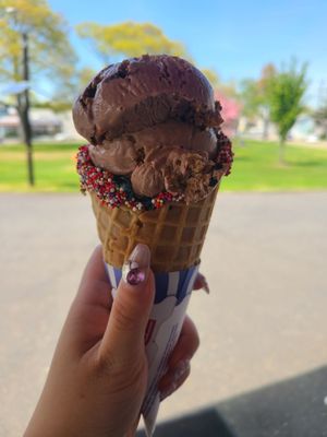 Smores and cookie monster on a waffle cone