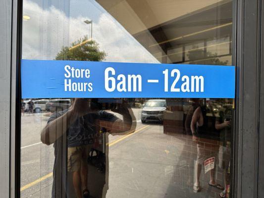 Store hours, August 2024.