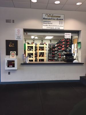 The main register where you can rent skates