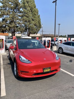 Charging up our Tesla Y.