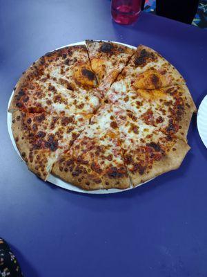 Burnt pizza at Skateland