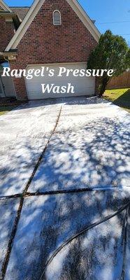 We laid our cleaning mixture to help clean driveway