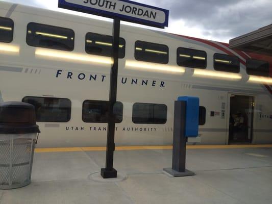 Train stop in south Jordan across from south town mall.