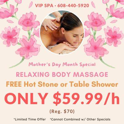 Relaxing Body Massage ONLY $59.99/h