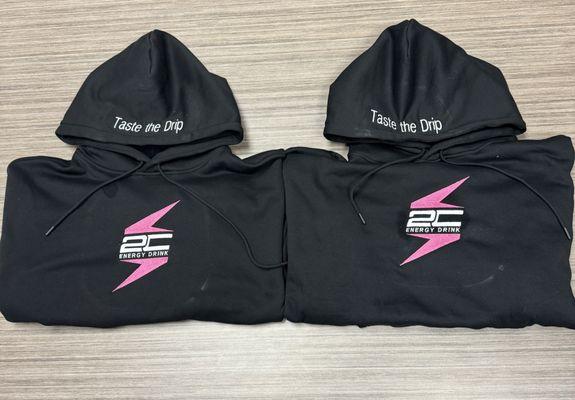 Custom embroidered corporate branded hoodies