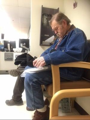 sleeping Vets after hours of waiting