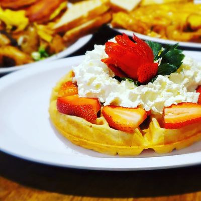 Strawberry waffles