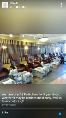 More than 14 Pedicure Chairs with great Massages on them!