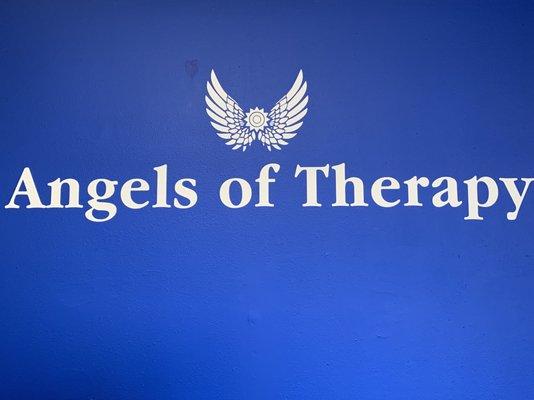 Our accent wall at Angels of Therapy