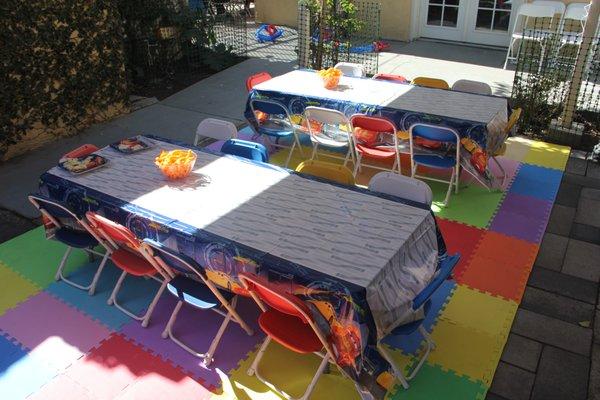 Gem Parties children's eating area