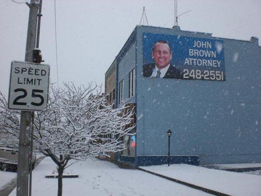 This is the east side of the law office building last winter.