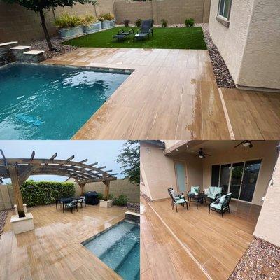 Pool deck pressure wash