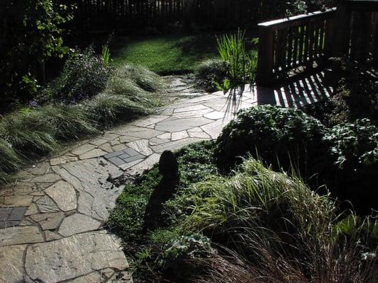 Flagstone walkway and bridge