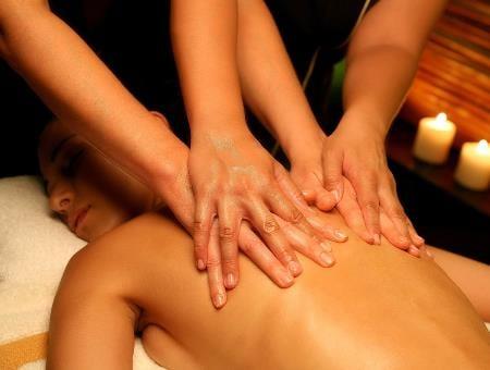 Surrender the mind in a creative flowing four handed massage.